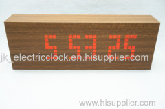 led wood clock*message input and display *display time date temperature*sound control function*5 groups of alarm*gifts