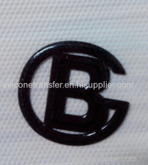 Tagless Iron on silicone label on T-shirt