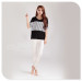 Apparel & Fashion Shirts & Blouses Bamboo Bat-wings T-shirt Mixed Stripes Block Front Five Colors