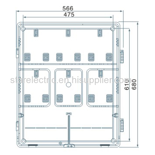 KXTMB-M601 single pahse six meters high performance transparent electric meter box mechanical type up-down structure