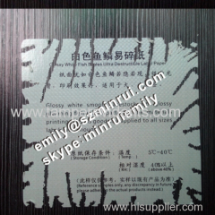 Glossy white hologram eggshell sticker label papers