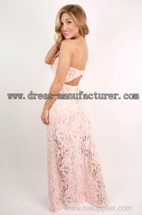 2015 new design Bohemian maxi lace Dress pink graceful woman dress