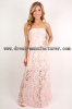 2015 new design wholesale dress oem maxi bohemian maxi lace pink clothing