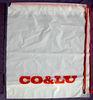 Personalized CPE / LDPE Plastic Drawstring Backpack Shopping Shoulder Tote Backpack