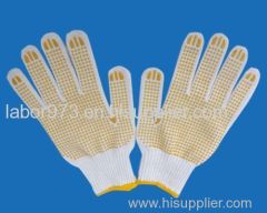 yellow dot rubber glove