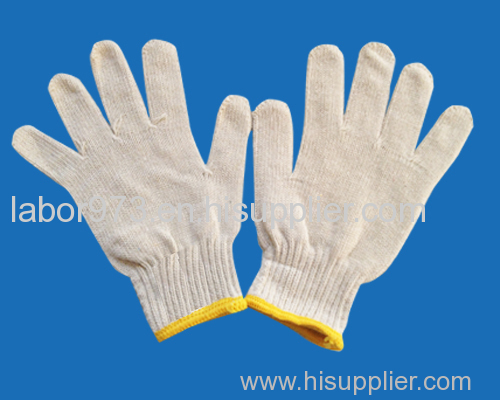 500g ten needle white line yellow corner glove