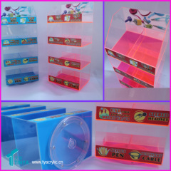 Custom Clear Acrylic Box Sticker Plastic Display Case for iPhone 5 Cable USB