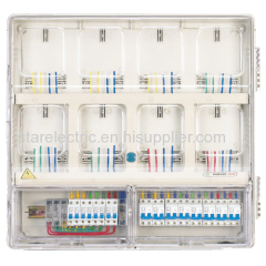 KXTMB-M801 single pahse eight meters high performance transparent electric meter box card type up-down structure