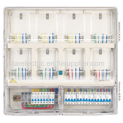 KXTMB-C801 single pahse eight meters high performance transparent electric meter box card type up-down structure