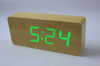 led wood clock*display time date temperature*desk clock*gift*sound control function*5 groups of alarm*table colock