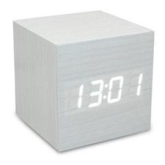 led wood clock*mini cube*display time date temperature*desk clock*children gift*sound control function*5 groups of alarm