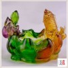 crystal glass craft liu li fish ashtray