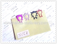 cartoon colourful grey wolf boomark paper clips push pins
