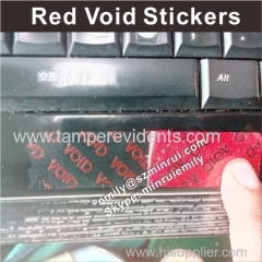 Custom red security warranty void if removed stickers