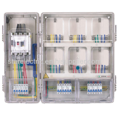 KXTMB-601M single pahse six meters with main-control box transparent electric meter box left-right structure