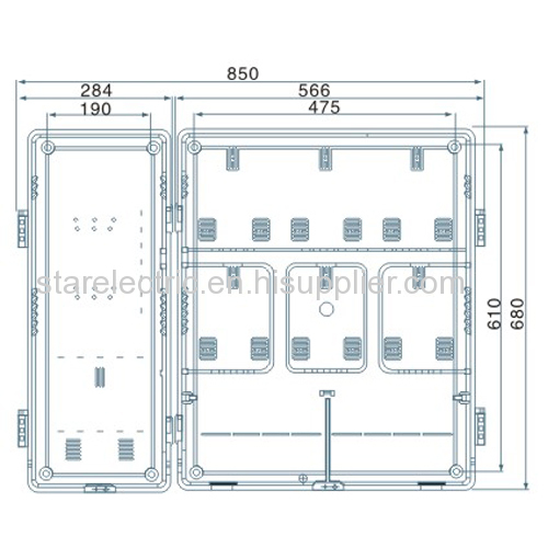 KXTMB-601M single pahse four meters with main-control box transparent electric meter box card type up-down structure