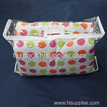 High Quality Transparent/Clear PVC/PE/Vinyl Bag with Handles Zipper for Bedsheet Blanket Bedding Packaging