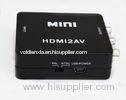 Plastic Black MINI HDMI AV Converter connetcted to TV , VHS VCR and DVD