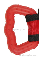 Durable dog oxford toy with rubber handle