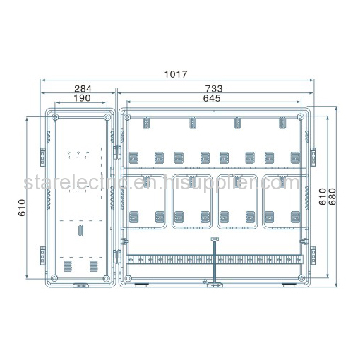 KXTMB-801M single pahse eight meters with main-control box transparent electric meter box left-right structure