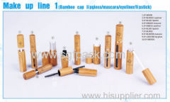 empty cosmetic container bamboo lipgloss/mascare/eyeliner bottle/lipstick tube make up packaging
