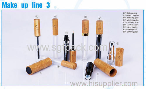 round bamboo lipstick container