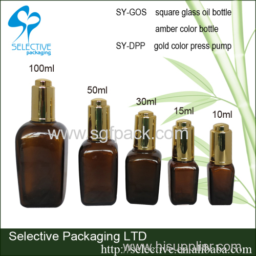 glass bottle for essential oil brown bottle square glass bottle 10ml 15ml 20ml 30ml 50ml 100ml amber color droper bottle