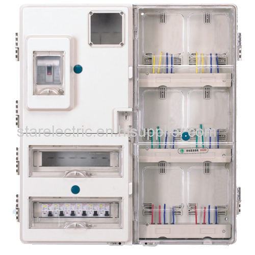 601L high performance single pahse six meters transparent electric meter box left-right structure