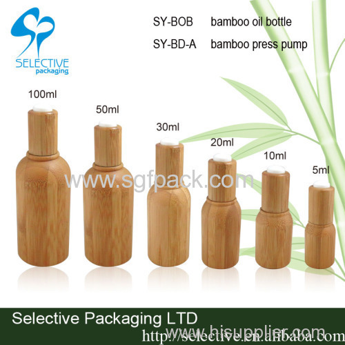 press pump oil bottle bamboo package inner glass oil bottle 10ml 15ml 20ml 30ml 50ml 100ml bamboo essential oil bottle