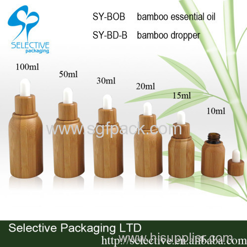 Bamboo glass essential oil bottle with dropper