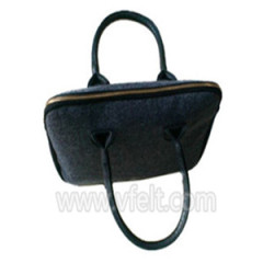 Super quality polyester felt tote bag with leather
