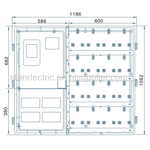 1601L high performance single pahse 16meters transparent electric meter box left-right structure