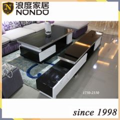 Black and white color modern glass tv stand