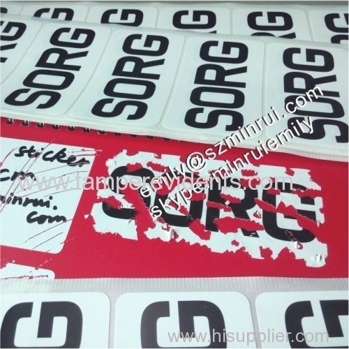 Custom destructible vinyl eggshell graffiti stickers High quality thicker eggshell paper permanent vinyl stickers