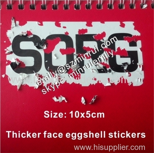 Custome eggshell labels stickers in sheets with black printed on white