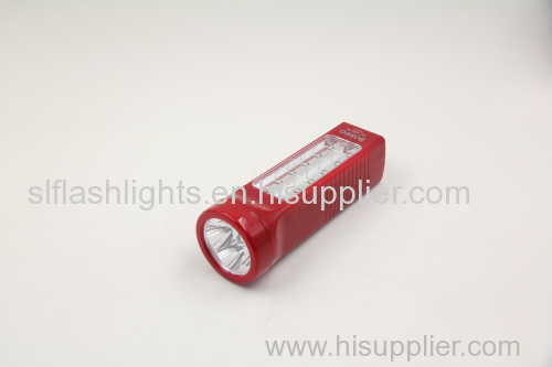 AC rechargeable flashlight with side light