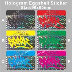 Hologram Vinyl Eggshell Stickers