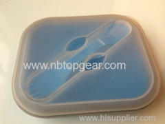 Food grade silicone collapsible silicone lunch box