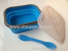 Food grade silicone collapsible silicone lunch box