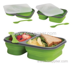 Food grade silicone collapsible silicone lunch box