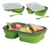 Silicone foldable bowl with plastic lid fork spoon