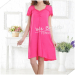 Apparel & Fashion Underwear & Nightwear Pajamas Lace trim square neck short sleeves bamboo sleep gown solid colors