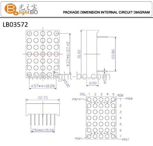 Ultra rot 1,2 3 mm 5 * 7 Dot Matrix LED Display zum Verschieben von message