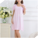 Apparel & Fashion Underwear & Nightwear Pajamas Ladies' eco-friendly bamboo fiber round neck night gown solid color FD