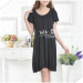 Apparel & Fashion Underwear & Nightwear Pajamas Ladies' eco-friendly bamboo fiber round neck night gown solid color FD