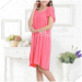 Apparel & Fashion Underwear & Nightwear Pajamas Ladies' eco-friendly bamboo fiber round neck night gown solid color FD