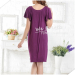 Apparel & Fashion Underwear & Nightwear Pajamas Ladies' eco-friendly bamboo fiber round neck night gown solid color FD