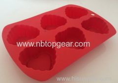 6 Heart shape silicone cake mold silicone bakeware