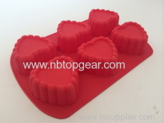 6 Heart shape silicone cake mold silicone bakeware