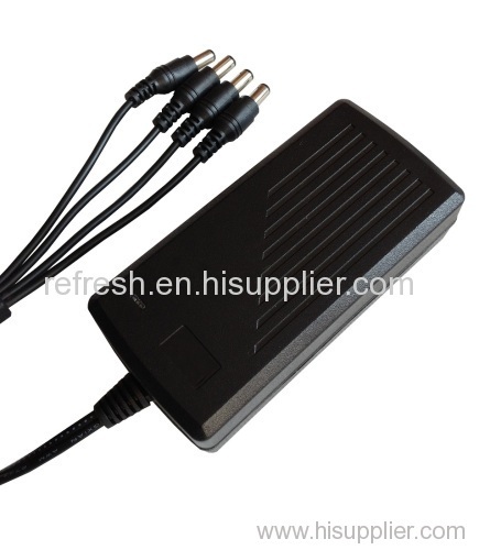 Desktop style adapter 4way output power supply DC12V60W cctv power supply